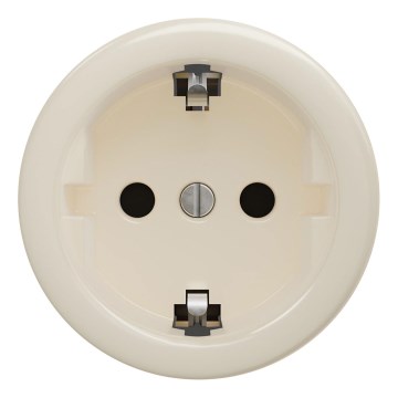 Kliklap - Retro zásuvka domovní bez rámečku SCHUKO 230V/16A béžová