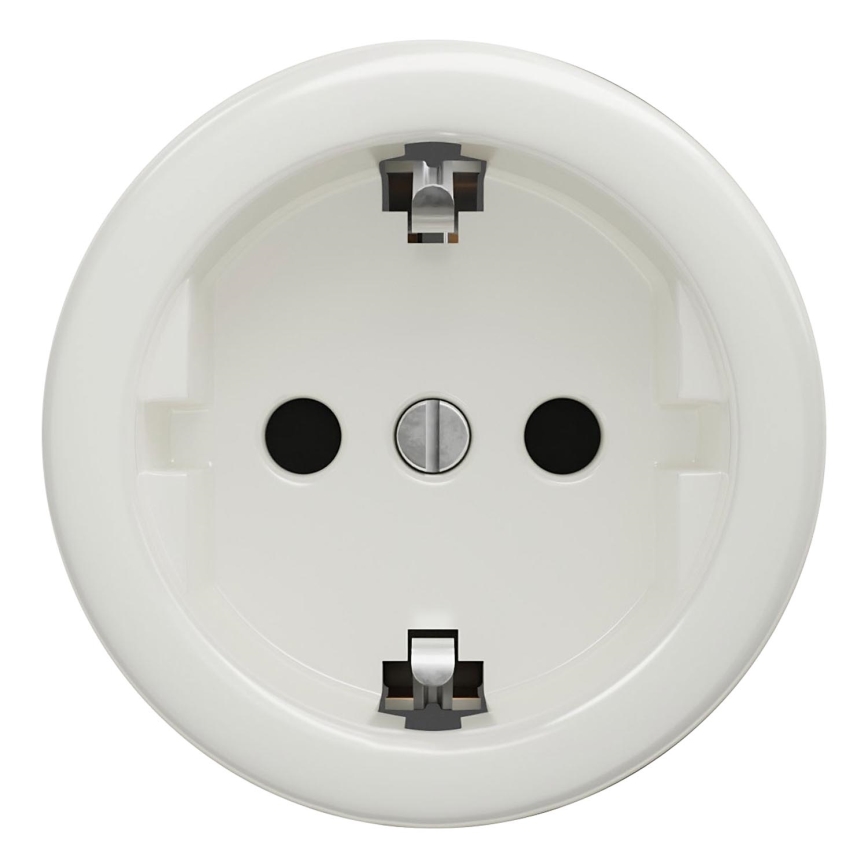 Kliklap - Retro zásuvka domovní bez rámečku SCHUKO 230V/16A bílá