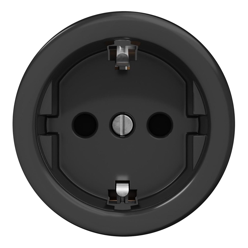 Kliklap - Retro zásuvka domovní bez rámečku SCHUKO 230V/16A černá