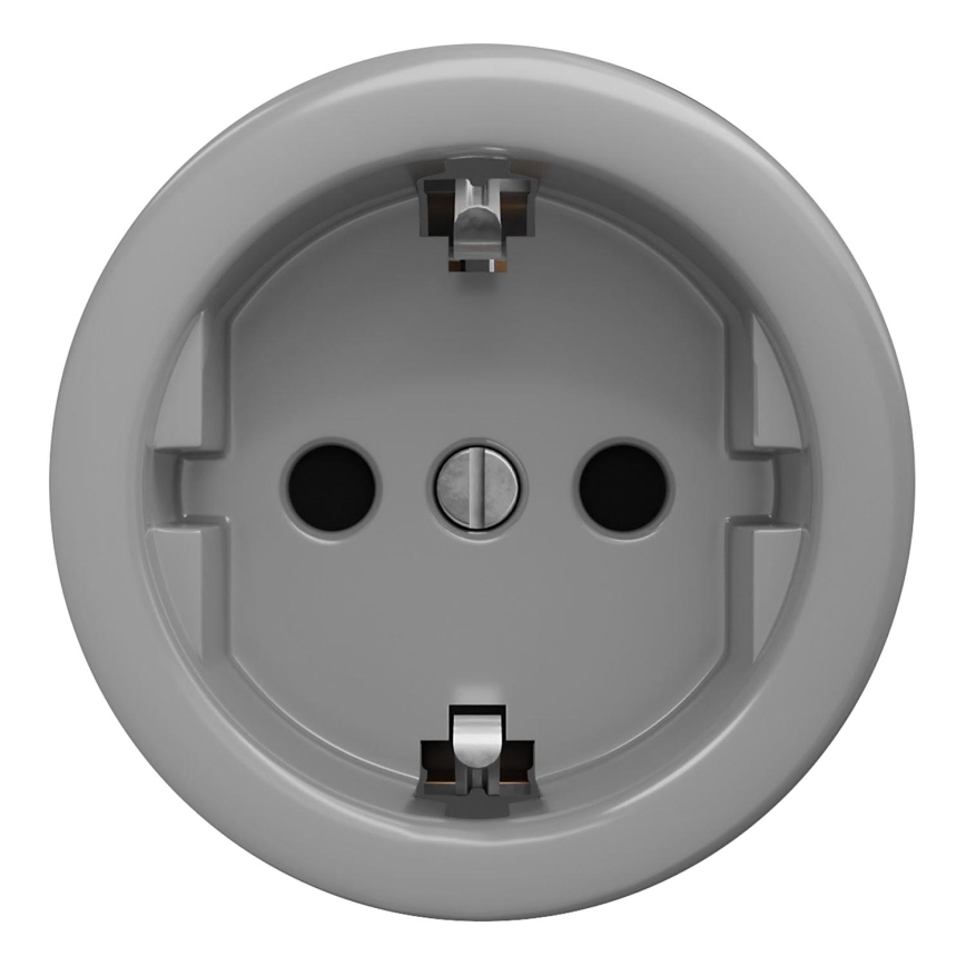 Kliklap - Retro zásuvka domovní bez rámečku SCHUKO 230V/16A šedá