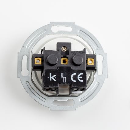 Kliklap - Retro zásuvka domovní s rámečkem 230V keramická bílá