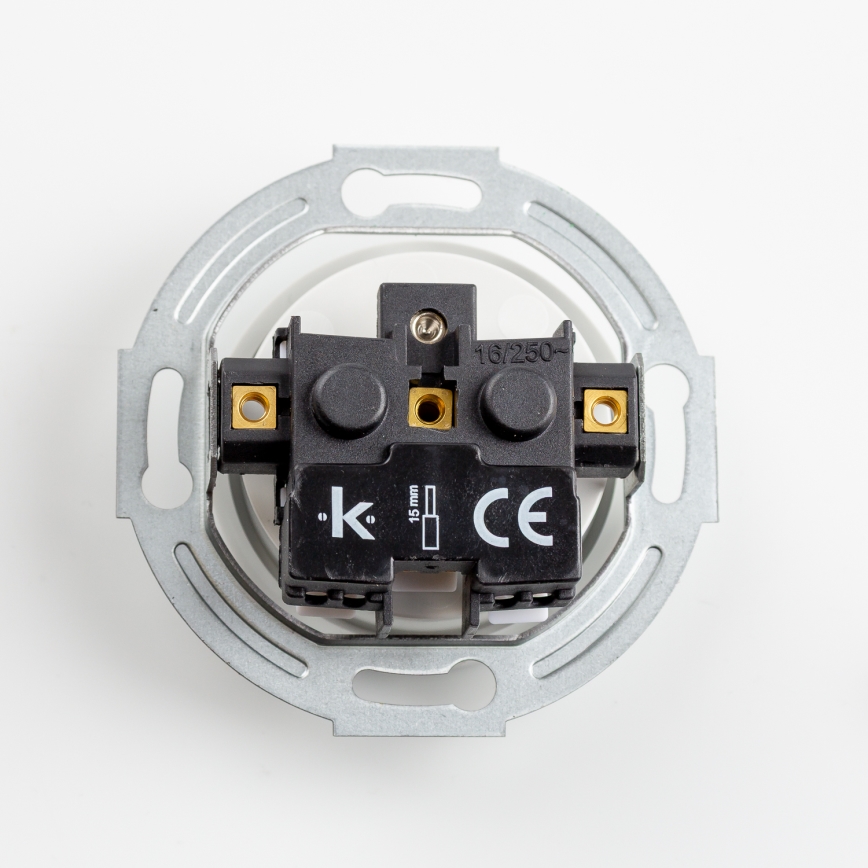 Kliklap - Retro zásuvka domovní s rámečkem 230V keramická bílá