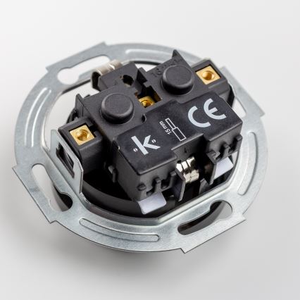 Kliklap - Retro zásuvka domovní s rámečkem SCHUKO 230V/16A černá