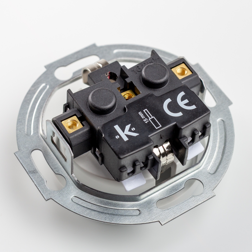 Kliklap - Retro zásuvka domovní s rámečkem SCHUKO 230V/16A sněhově bílá