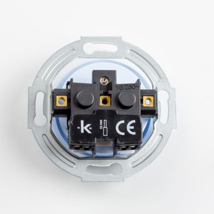 Kliklap - Trojitá retro zásuvka domovní s rámečkem 230V modrá