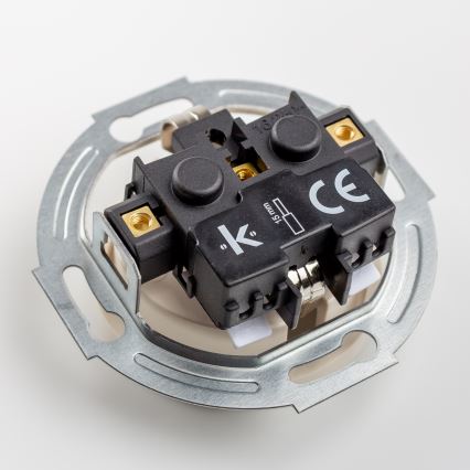 Kliklap - Trojitá retro zásuvka domovní s rámečkem SCHUKO 230V béžová