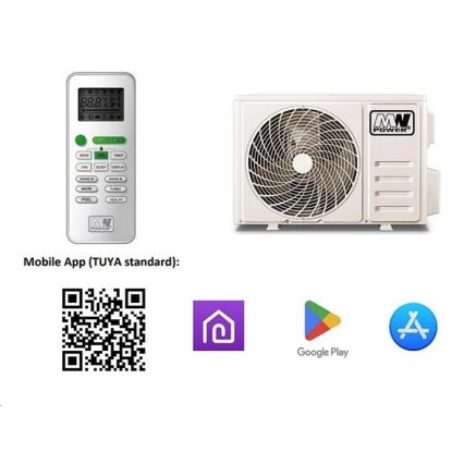 Klimatizace 09K V1 2,6 kW 9000 BTU Wi-Fi Tuya bílá + dálkové ovládání
