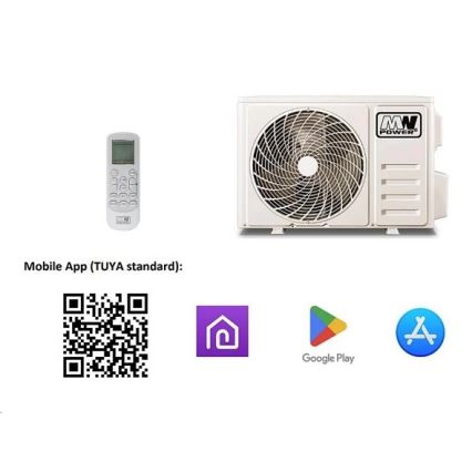 Klimatizace 12K V1 3,65 kW 12000 BTU Wi-Fi Tuya bílá + dálkové ovládání