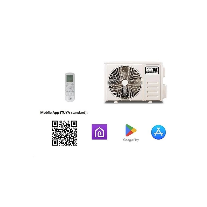 Klimatizace 12K V1 3,65 kW 12000 BTU Wi-Fi Tuya bílá + dálkové ovládání
