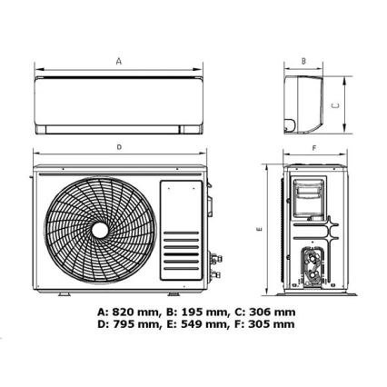 Klimatizace 12K V1 3,65 kW 12000 BTU Wi-Fi Tuya bílá + dálkové ovládání