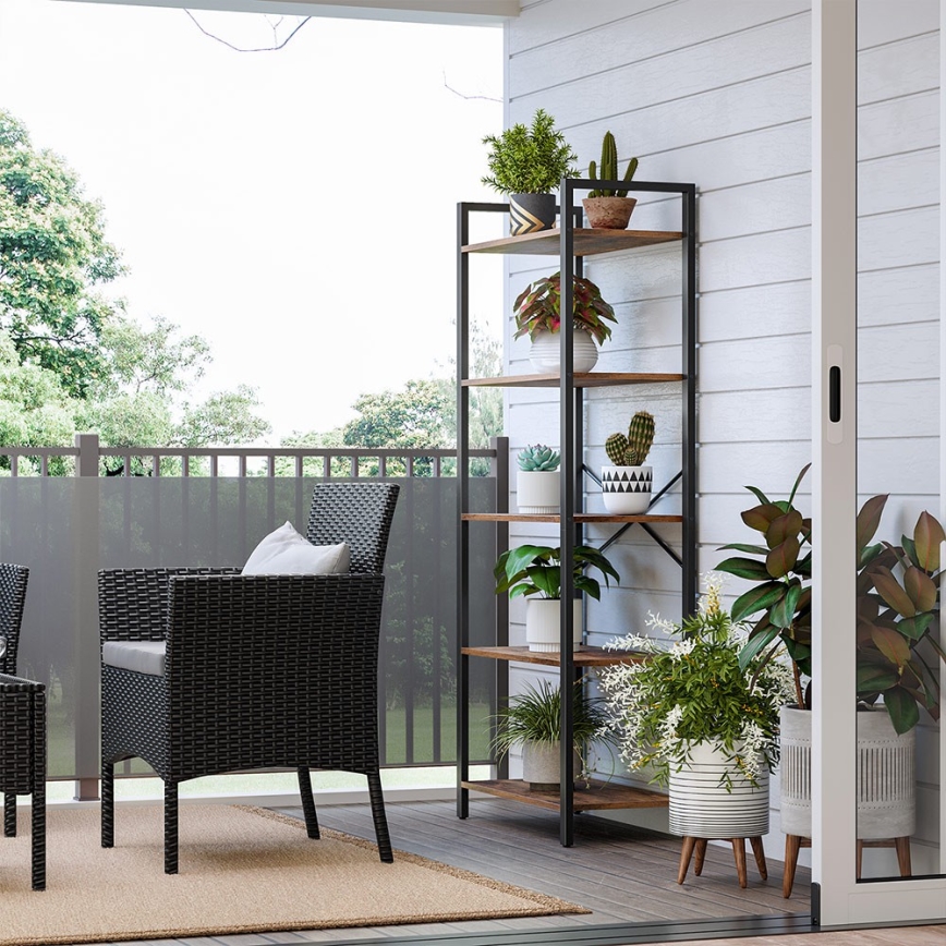 Knihovna NAVARO hnědá/černá