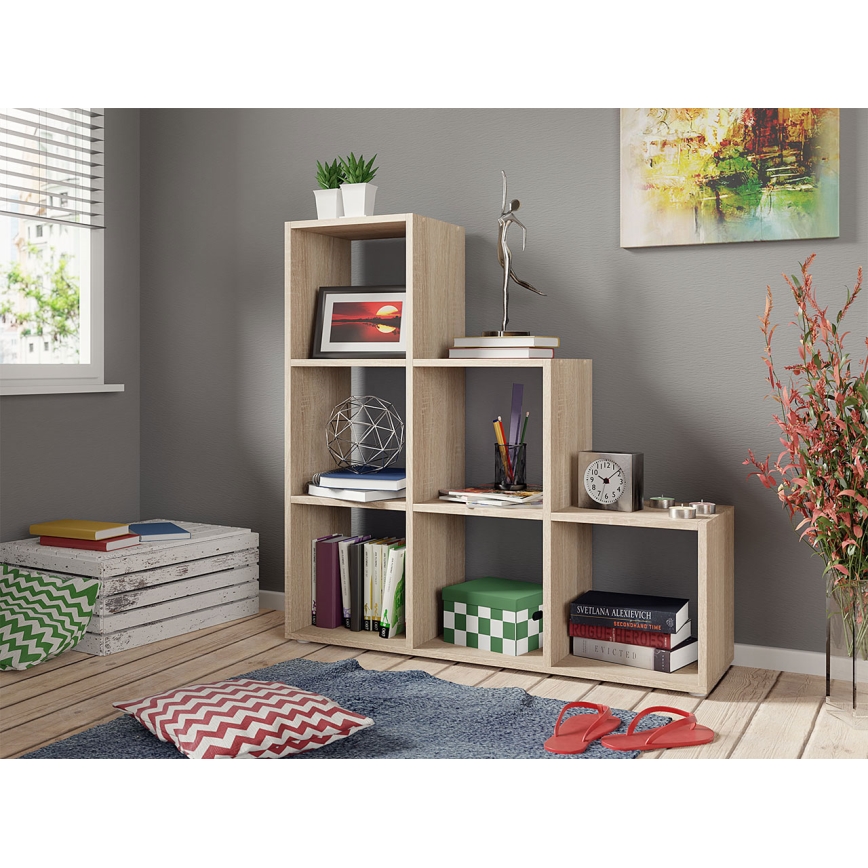 Knihovna TRIO 108x105 cm dub sonoma