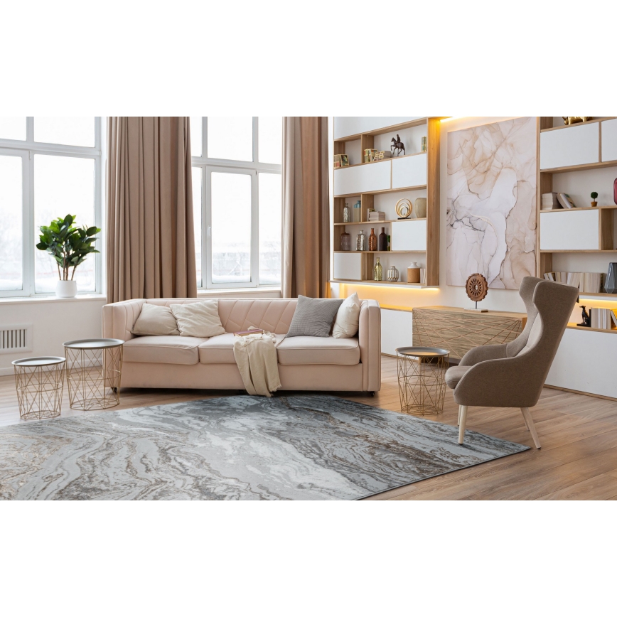 Koberec CREATION 200x290 cm 1950g/m2 šedá/hnědá/mramorový vzor