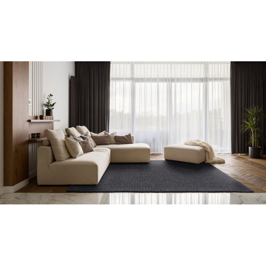 Koberec FIR WOOL 160x230 cm 2600 g/m2 antracit/přírodní
