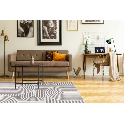 Koberec SALAMANCA 67x120 cm šedá/bílá