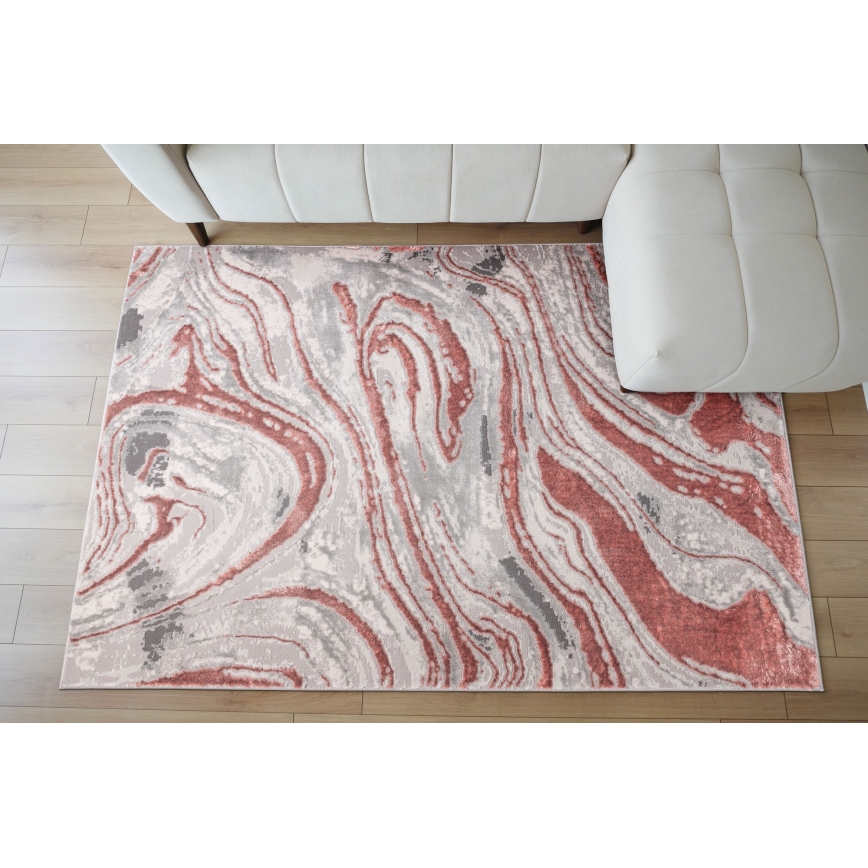 Koberec STONE 80x140 cm růžová/šedá