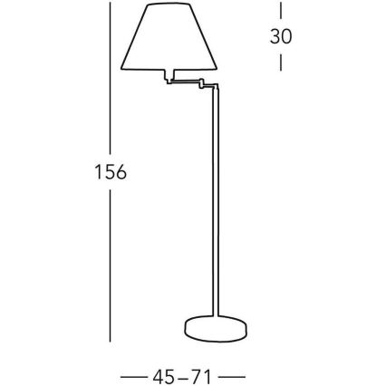 Kolarz 264.41.4 - Stojací lampa HILTON 1xE27/60W/230V