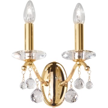 Kolarz 3234.62.3.KoT - Křišťálová nástěnná lampa CARMEN 2xE14/60W/230V 24K zlato