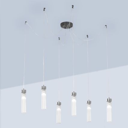 Kolarz 6009.30660 - Lustr na lanku RAGGIO 6xE14/25W/230V pavouk matný chrom