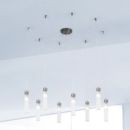 Kolarz 6009.30860 - Lustr na lanku RAGGIO 8xE14/25W/230V pavouk matný chrom