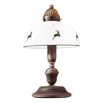 Kolarz 731.73.100 - Stolní lampa NONNA 1xE27/75W/230V hnědá/jeleni zelená