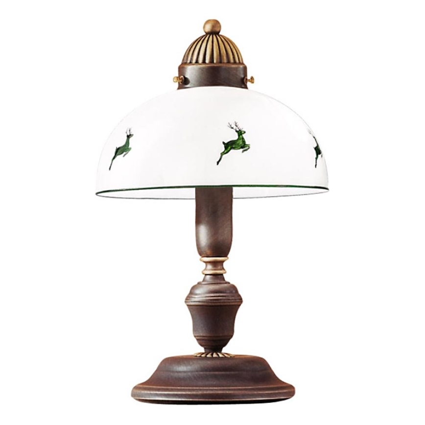 Kolarz 731.73.100 - Stolní lampa NONNA 1xE27/75W/230V hnědá/jeleni zelená