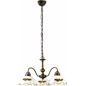 Kolarz 731.83.113 - Lustr na řetězu NONNA 3xE27/75W/230V víno/jahody