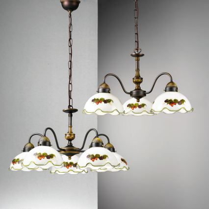 Kolarz 731.83.113 - Lustr na řetězu NONNA 3xE27/75W/230V víno/jahody