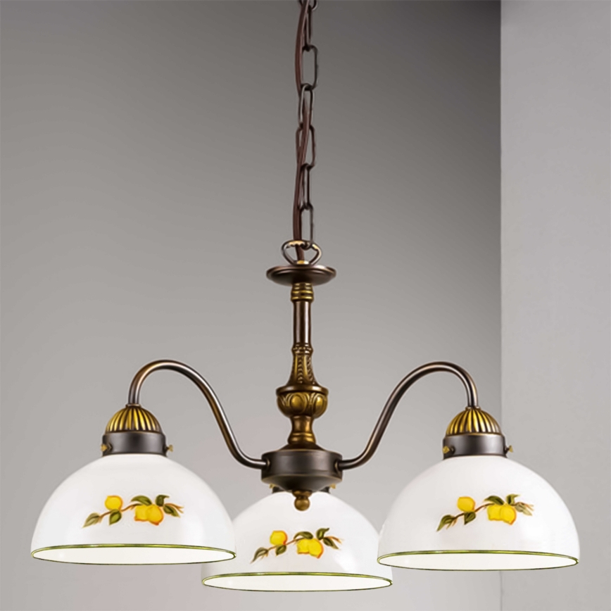 Kolarz 731.83.126 - Lustr na řetězu NONNA 3xE27/75W/230V citrony