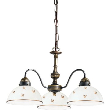 Kolarz 731.83.170 - Lustr na řetězu NONNA 3xE27/75W/230V květiny rose gold