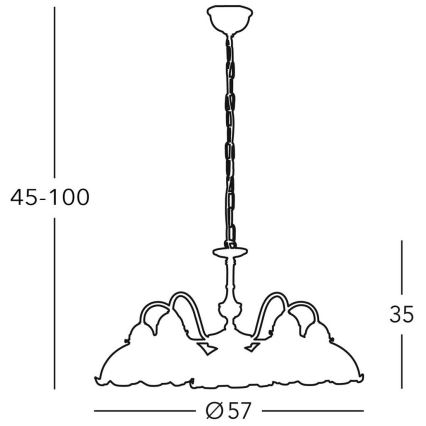 Kolarz 731.85.53 - Lustr na řetězu NONNA 5xE27/75W/230V