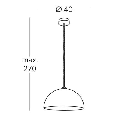 Kolarz A1339.31.Wm.VinAg/40 - Lustr na lanku CULT 1xE27/100W/230V pr. 40 cm stříbrná