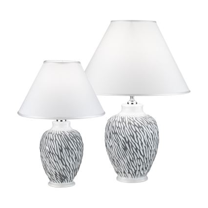 Kolarz A1340.71.Gr - Stolní lampa CHIARA 1xE27/100W/230V bílá/šedá pr. 40 cm