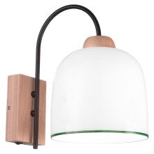 Kolarz A1352.61.G - Nástěnná lampa NONNA 1xE27/60W/230V dub/bílá/zelená