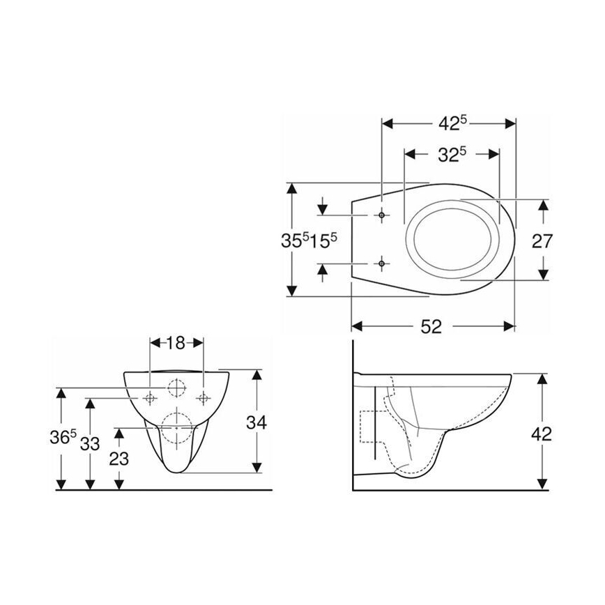 Kolo K93101000 - Závěsné WC Rimfree Rekord keramika/bílá