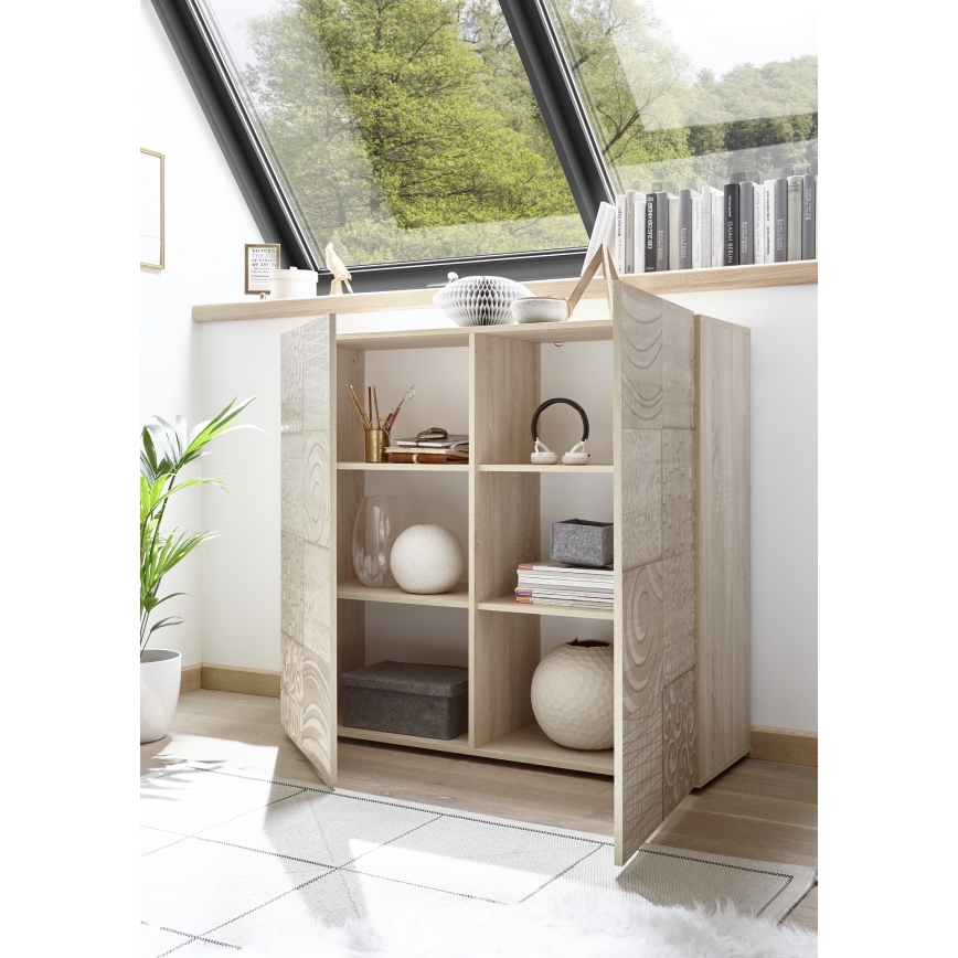 Komoda ARIA 121x111x43 cm dub sonoma