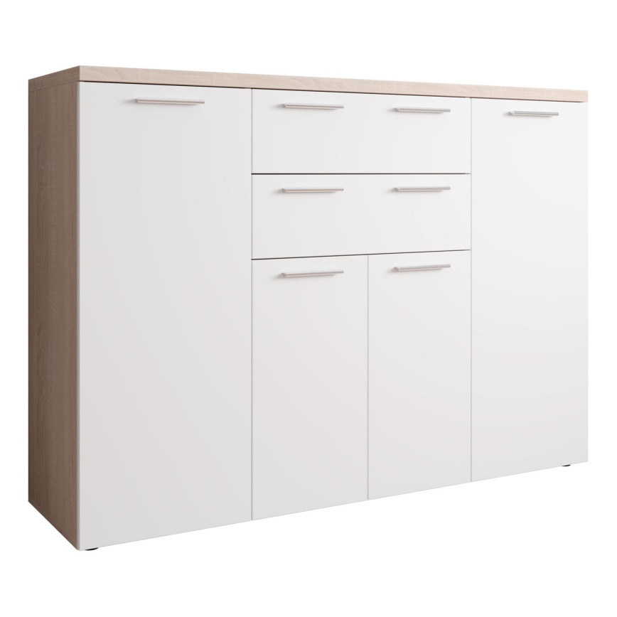 Komoda BRUNO dub sonoma/bílá