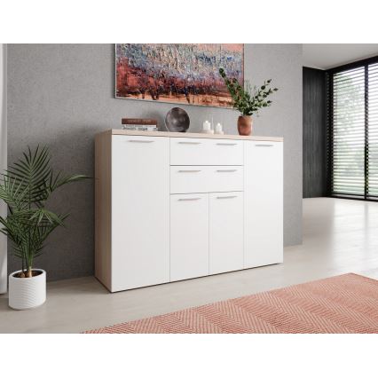 Komoda BRUNO dub sonoma/bílá