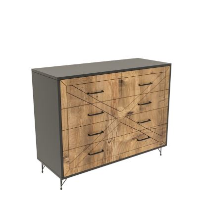 Komoda COMFORT 80x100x40 cm hnědá/černá