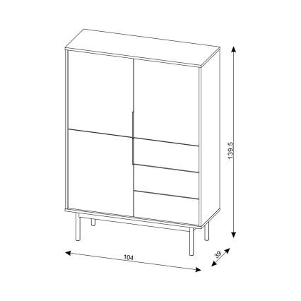 Komoda ELI 104x140x39 cm černá