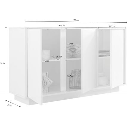 Komoda IDEA 138x79x43 cm bílá