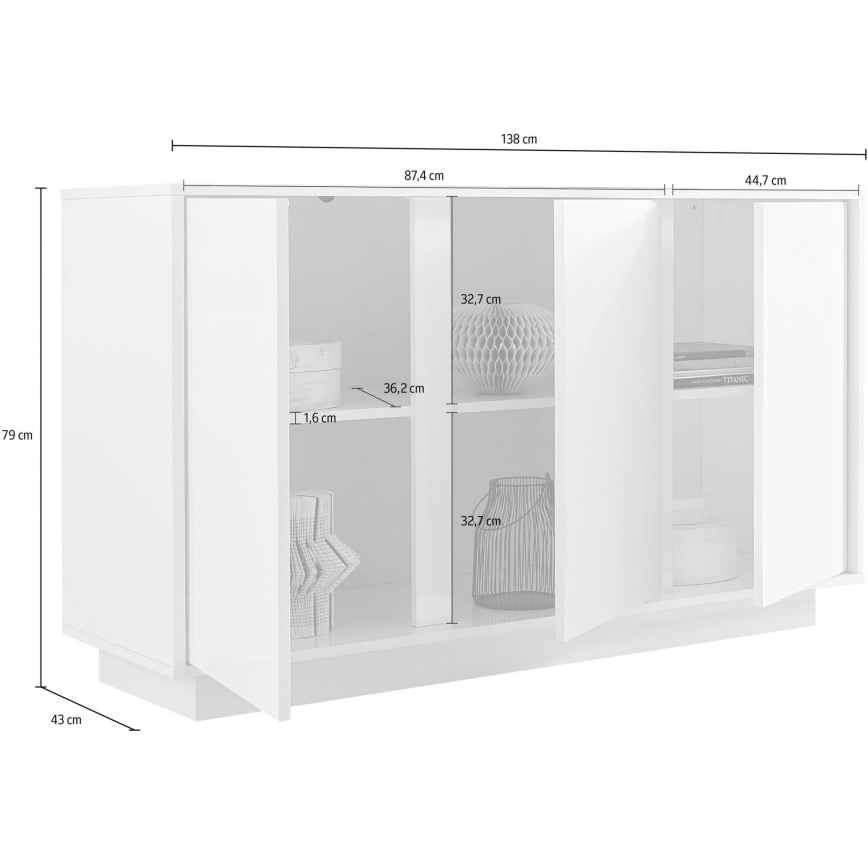 Komoda IDEA 138x79x43 cm bílá