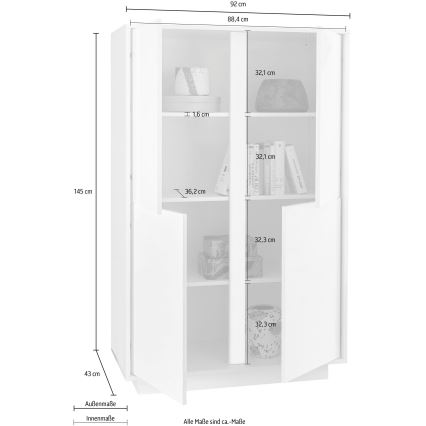 Komoda IDEA 92x145x43 cm bílá