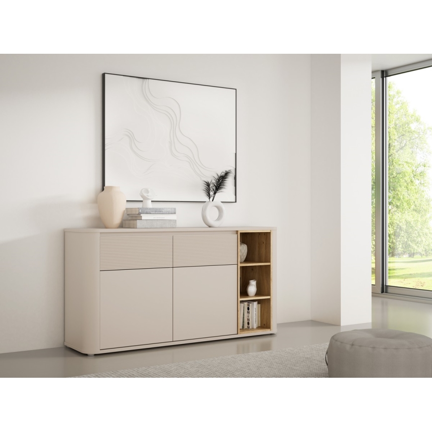 Komoda INAR 160x83x41 cm béžová/dub