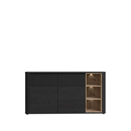 Komoda INAR 160x83x41 cm černá/dub