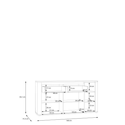 Komoda INAR 160x83x41 cm hnědá/dub