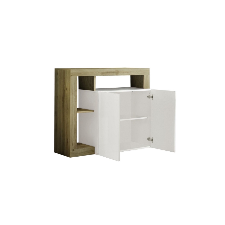 Komoda LENOR 108x93x42 cm bílá/dub