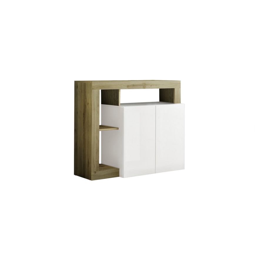 Komoda LENOR 108x93x42 cm bílá/dub