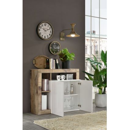 Komoda LENOR 108x93x42 cm bílá/javor