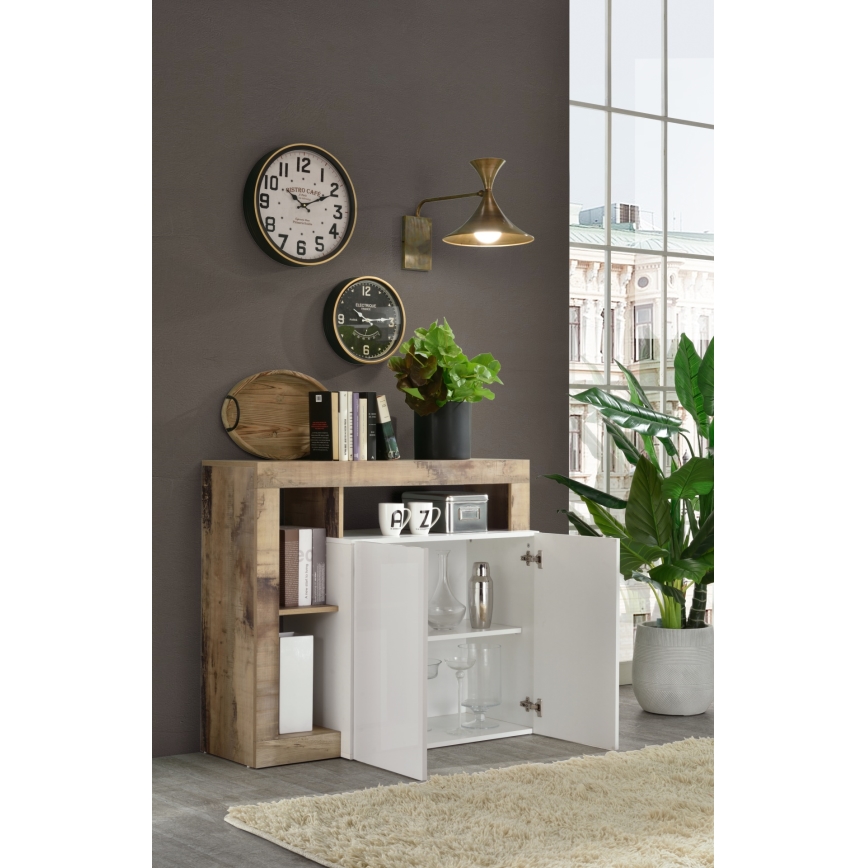 Komoda LENOR 108x93x42 cm bílá/javor